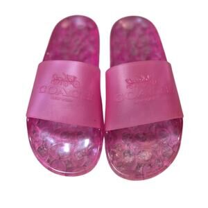 Coach Pink Translucent Slide Sandals